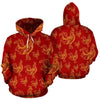 Rooster Pattern Print Men Women Pullover Hoodie-grizzshop