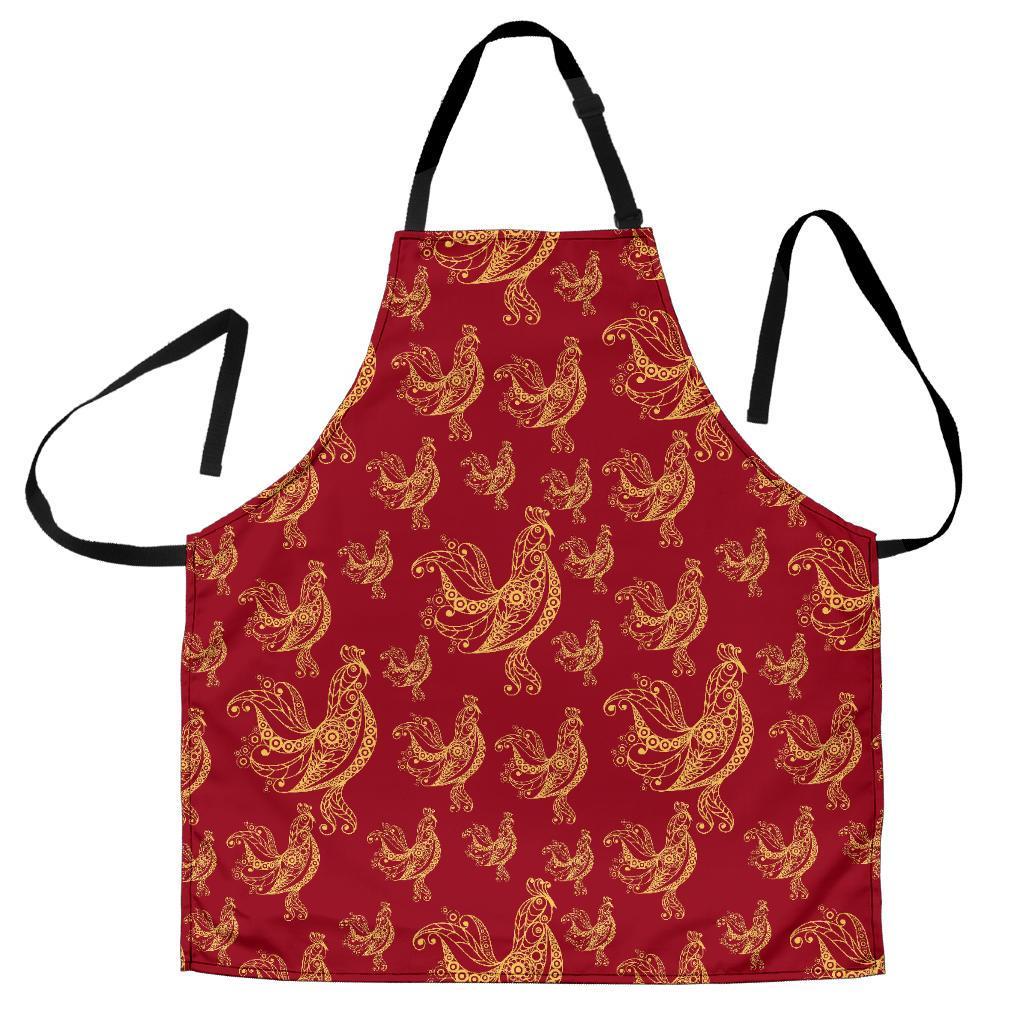 Rooster Pattern Print Men's Apron-grizzshop