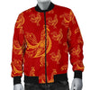 Rooster Pattern Print Men's Bomber Jacket-grizzshop