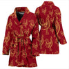 Rooster Pattern Print Women Long Robe-grizzshop