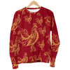 Rooster Pattern Print Women's Sweatshirt-grizzshop