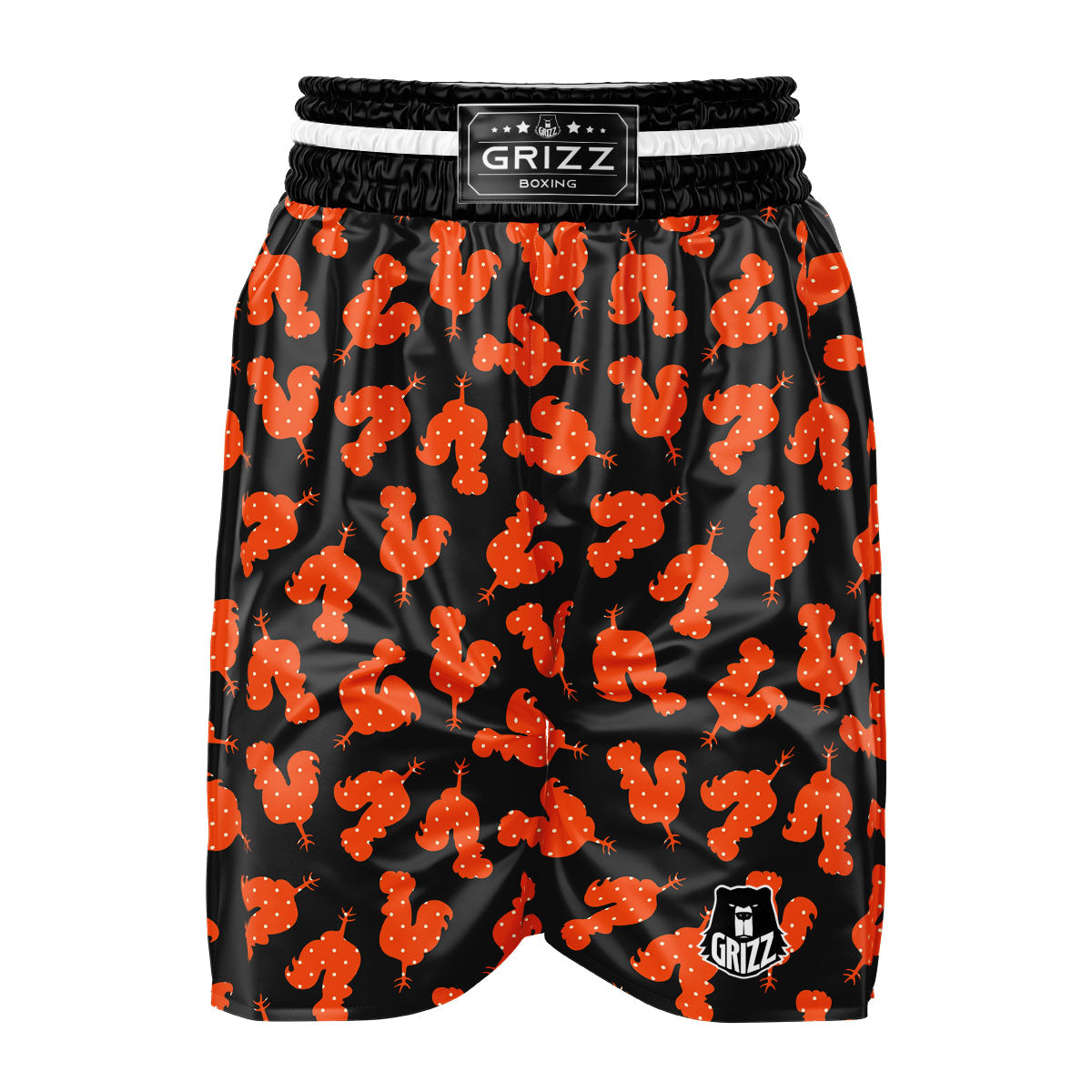 Rooster Polka Dot Print Pattern Boxing Shorts-grizzshop