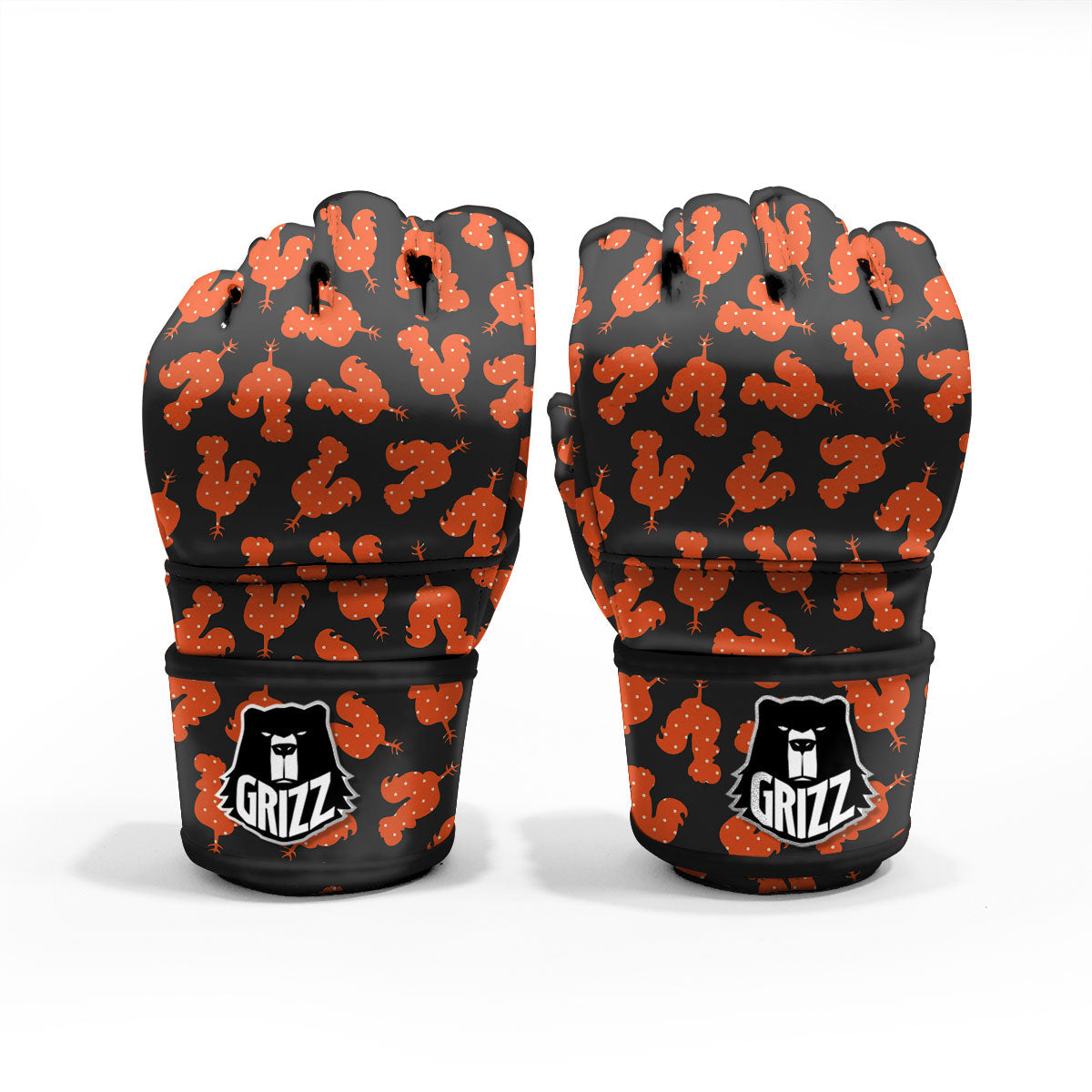 Rooster Polka Dot Print Pattern MMA Gloves-grizzshop