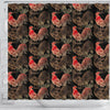 Rooster Print Pattern Bathroom Shower Curtain-grizzshop