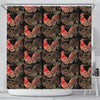 Rooster Print Pattern Bathroom Shower Curtain-grizzshop