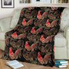 Rooster Print Pattern Blanket-grizzshop