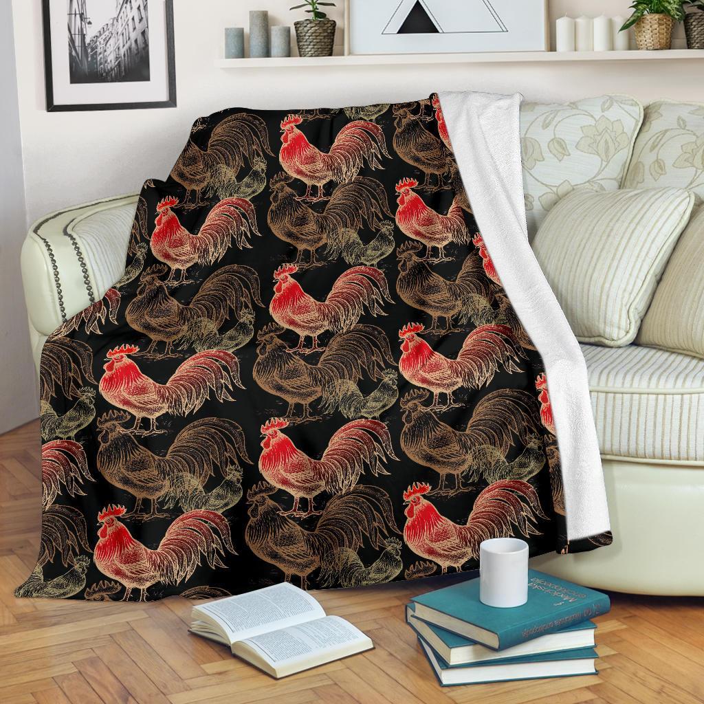 Rooster Print Pattern Blanket-grizzshop