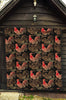 Rooster Print Pattern Quilt-grizzshop