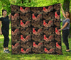 Rooster Print Pattern Quilt-grizzshop