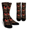 Rooster Print Pattern Unisex Crew Socks-grizzshop