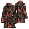 Rooster Print Pattern Women Long Robe-grizzshop