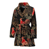 Rooster Print Pattern Women Long Robe-grizzshop