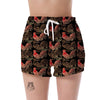 Rooster Print Pattern Women's Shorts-grizzshop