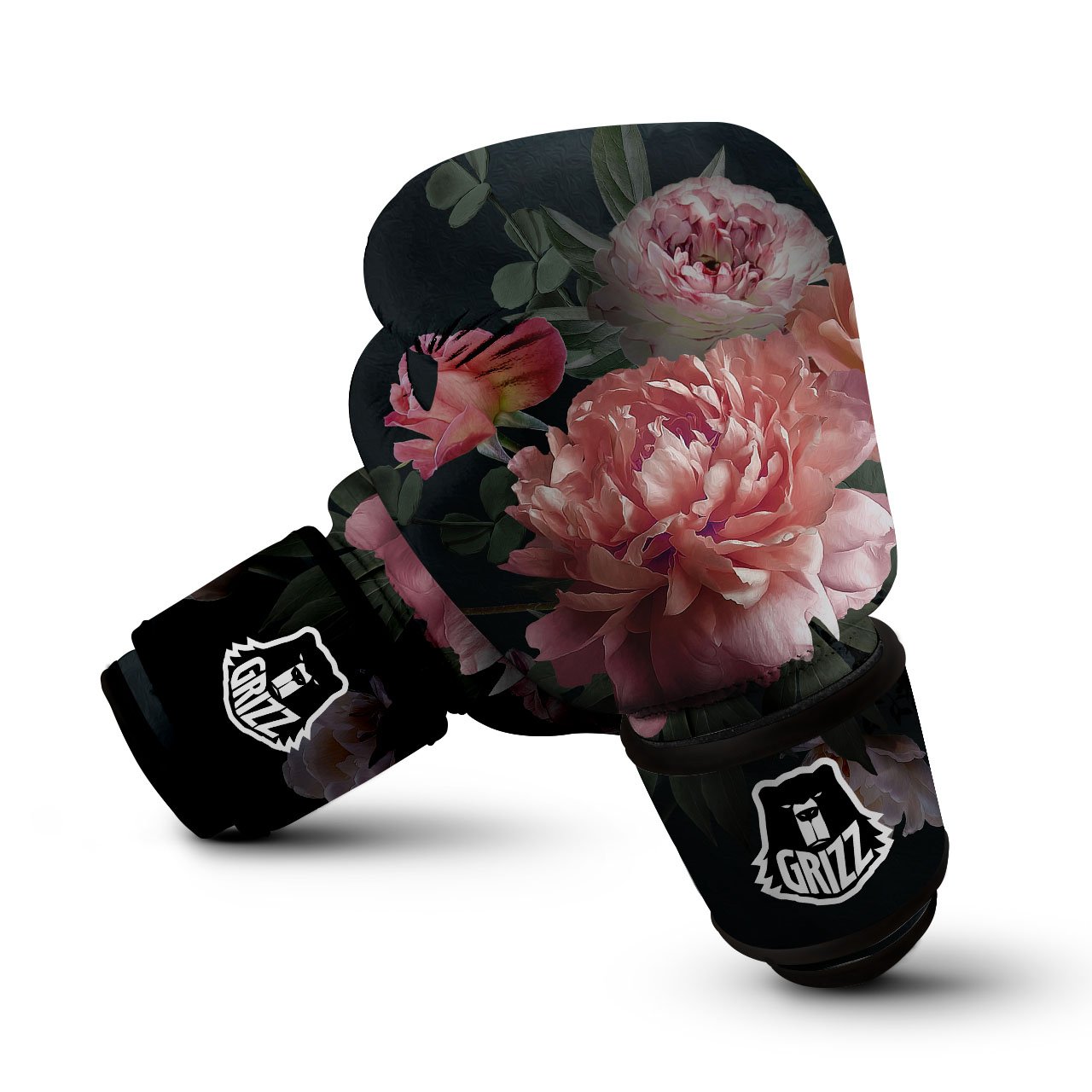 Rose And Peony Print Boxing Gloves-grizzshop