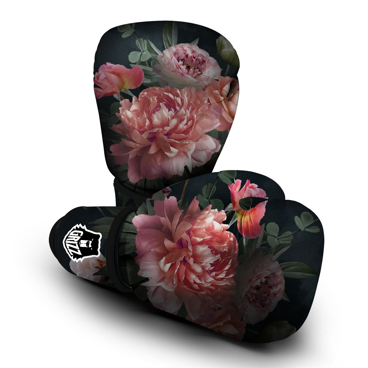 Rose And Peony Print Boxing Gloves-grizzshop