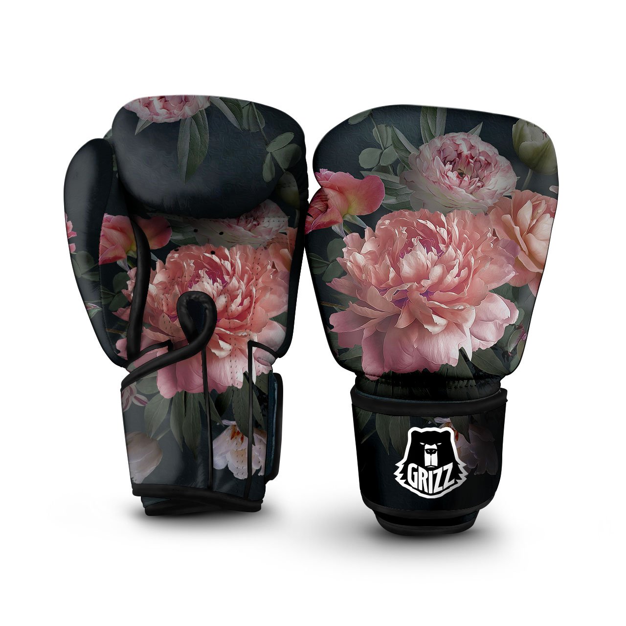 Rose And Peony Print Boxing Gloves-grizzshop