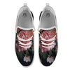 Rose And Peony Print White Athletic Shoes-grizzshop