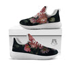 Rose And Peony Print White Athletic Shoes-grizzshop