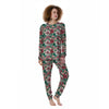 Rose And Zigzag Peony Print Pattern Women's Pajamas-grizzshop