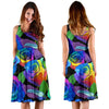 Rose Colorful Rainbow Pattern Print Dress-grizzshop