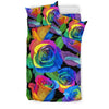 Rose Colorful Rainbow Pattern Print Duvet Cover Bedding Set-grizzshop