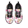 Rose Fairy White Unicorn Print Pattern Black Sneaker-grizzshop