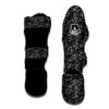 Rose Floral Black Print Pattern Muay Thai Shin Guards-grizzshop