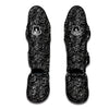 Rose Floral Black Print Pattern Muay Thai Shin Guards-grizzshop