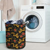 Rose Floral Golden Dragon Print Laundry Basket-grizzshop