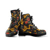 Rose Floral Golden Dragon Print Men's Boots-grizzshop