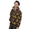 Rose Floral Golden Dragon Print Men's Hoodie-grizzshop