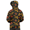 Rose Floral Golden Dragon Print Men's Hoodie-grizzshop