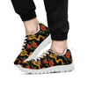 Rose Floral Golden Dragon Print Men's Sneakers-grizzshop