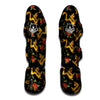 Rose Floral Golden Dragon Print Muay Thai Shin Guard-grizzshop