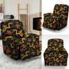 Rose Floral Golden Dragon Print Recliner Cover-grizzshop