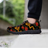 Rose Floral Golden Dragon Print Women's Sneakers-grizzshop