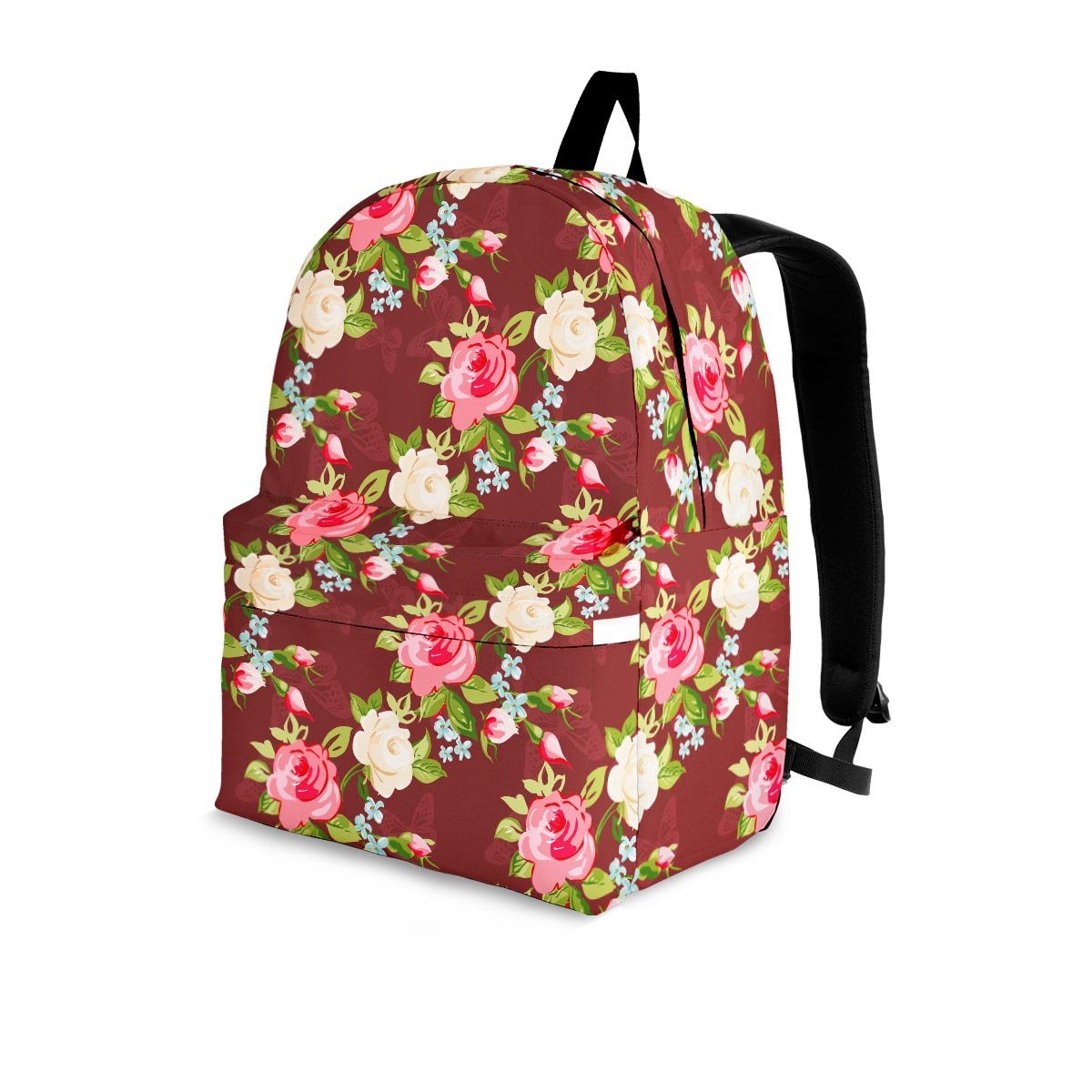 Rose Floral Print Backpack-grizzshop