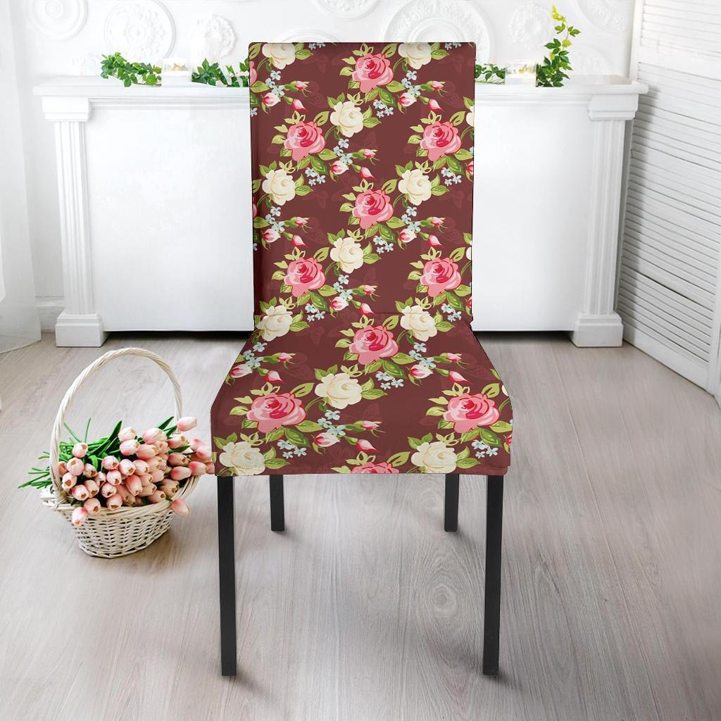 Rose Floral Print Chair Cover-grizzshop