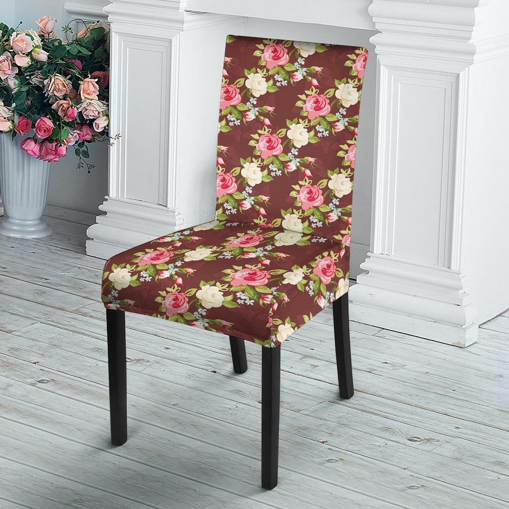 Rose Floral Print Chair Cover-grizzshop