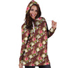 Rose Floral Print Hoodie Dress-grizzshop