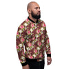 Rose Floral Print Men's Bomber Jacket-grizzshop