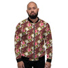 Rose Floral Print Men's Bomber Jacket-grizzshop