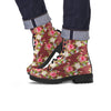 Rose Floral Print Men's Boots-grizzshop