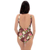 Rose Floral Print One Piece Swimsuite-grizzshop