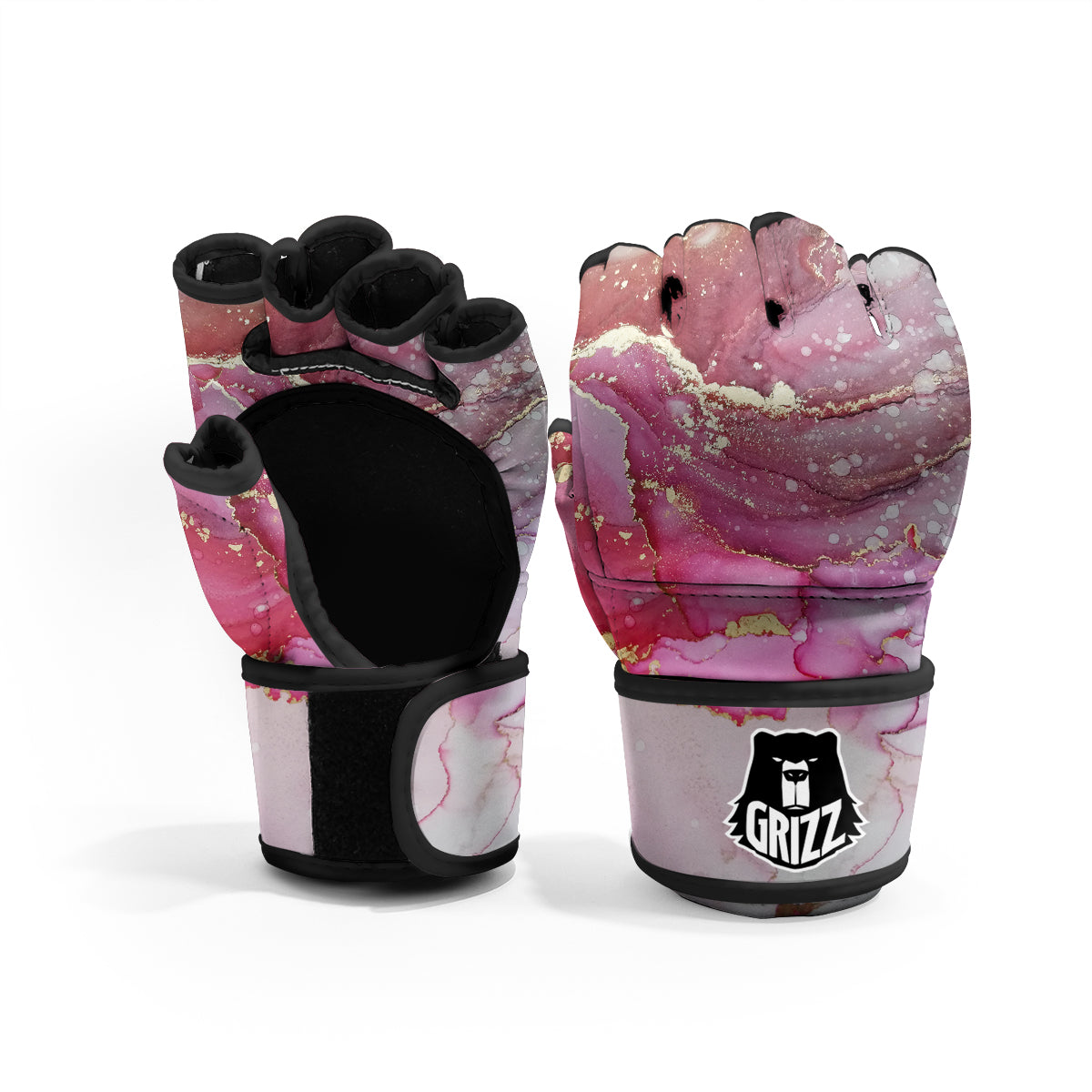Rose Gold Marble Print MMA Gloves-grizzshop