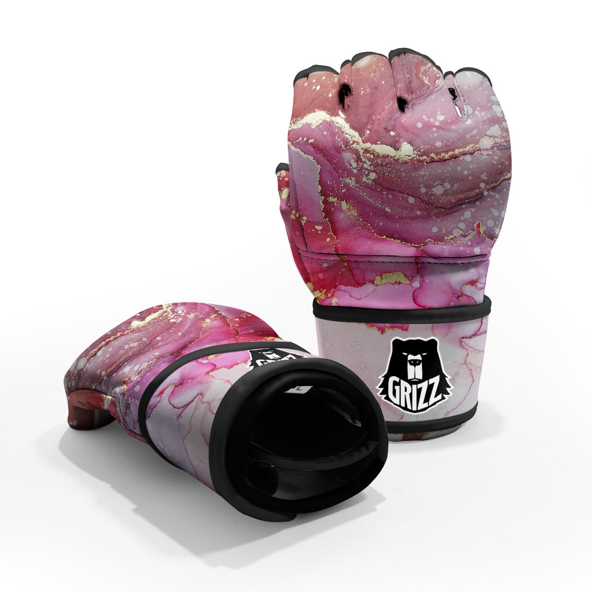 Rose Gold Marble Print MMA Gloves-grizzshop