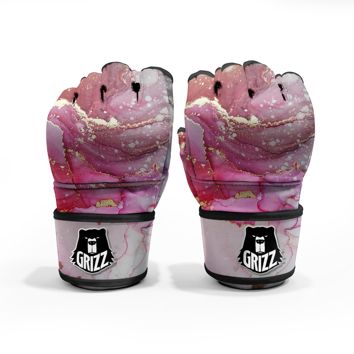Rose Gold Marble Print MMA Gloves-grizzshop
