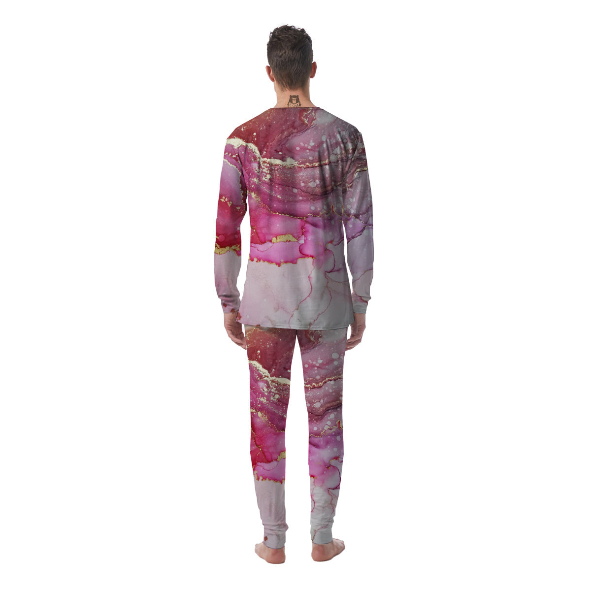 Rose Gold Marble Print Men's Pajamas-grizzshop