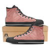 Rose Gold Texture Print Black High Top Shoes-grizzshop