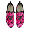 Rose Hot Pink Print Black Athletic Shoes-grizzshop